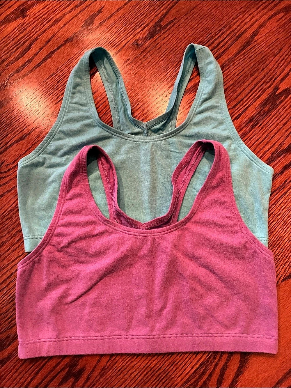 Fruit of the Loom Signature Sports Bras purple & turquoise Large Like New